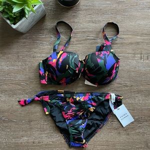 Prima Donna Black Oasis Bikini Top 32D + Bottoms S
